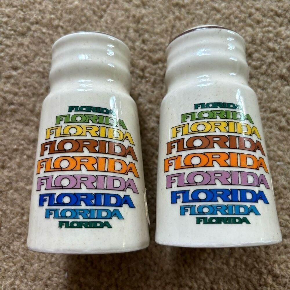 Florida Vintage 1980’s Ceramic Salt & Pepper Shakers